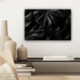 Zwart - Monstera - Bladeren canvas 2cm klein -sfeer6