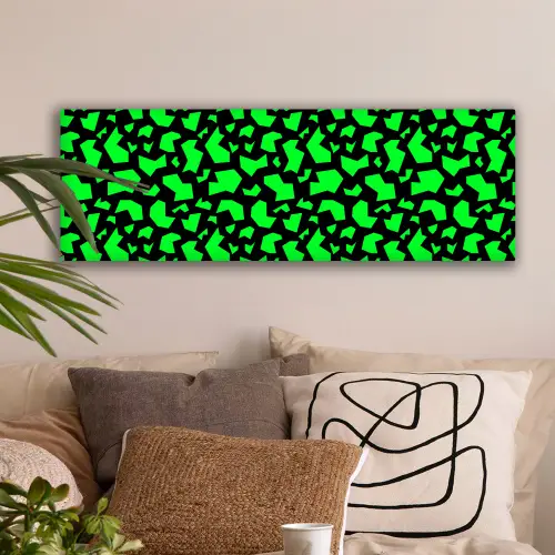 Zwart - Neon - Groen - Patroon canvas 2cm klein 828 -sfeer1