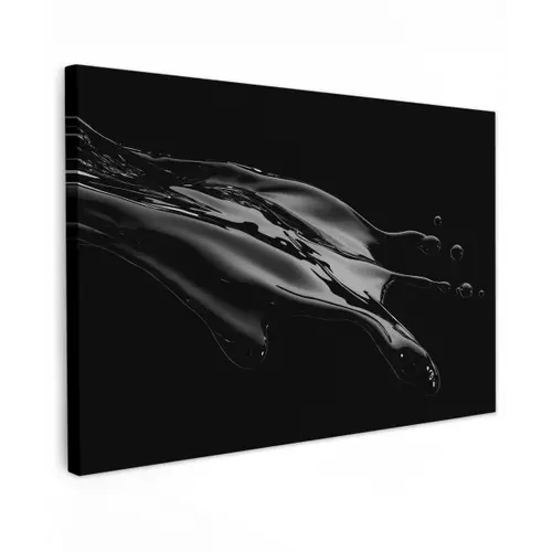 Zwart - Splash - Water canvas 2cm klein -z3d