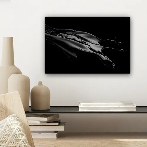 Zwart - Splash - Water canvas 2cm klein -sfeer6