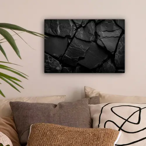 Zwart - Stenen - Rots canvas 2cm klein -sfeer1