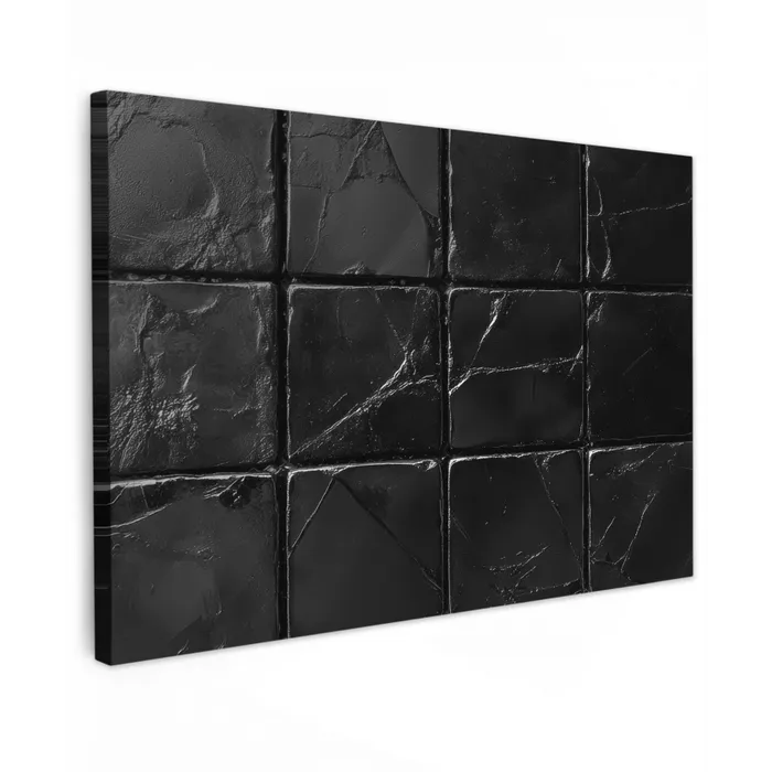 Zwart - Tegels - Steen canvas 2cm klein -z3d