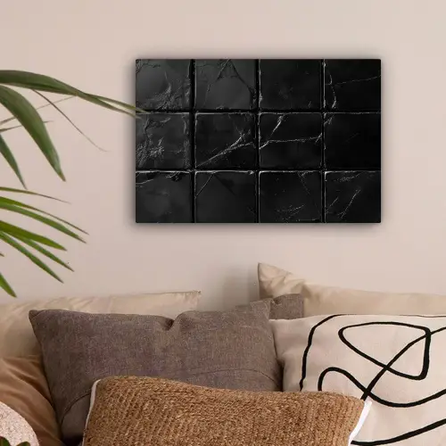 Zwart - Tegels - Steen canvas 2cm klein -sfeer1