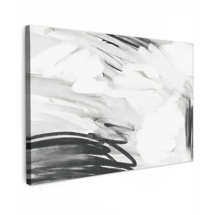 Zwart - Wit - Grijs - Abstract canvas 2cm klein -z3d