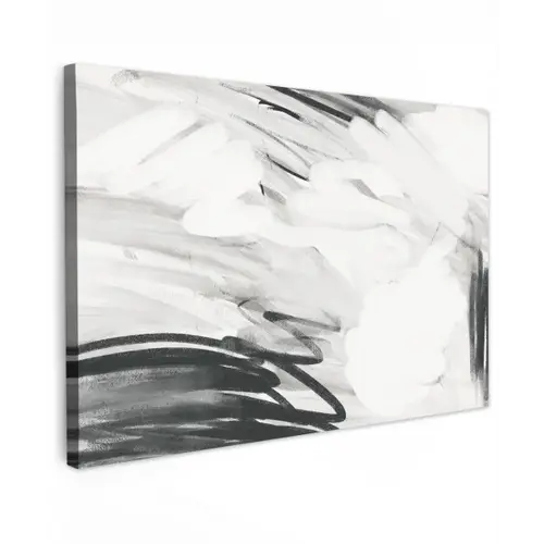 Zwart - Wit - Grijs - Abstract canvas 2cm klein -z3d