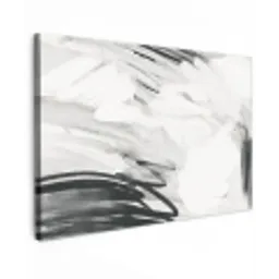 Zwart - Wit - Grijs - Abstract canvas 2cm klein -z3d