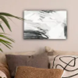 Zwart - Wit - Grijs - Abstract canvas 2cm klein -sfeer1