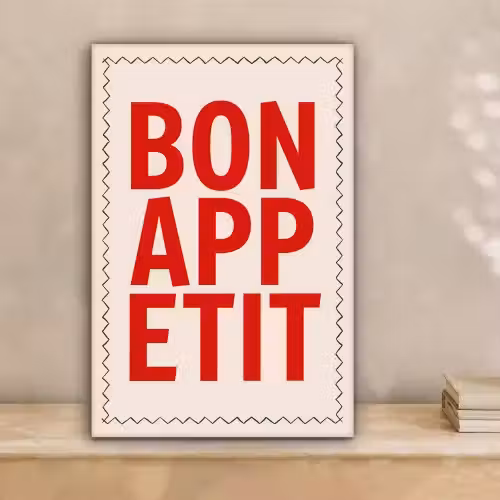 Blokletters - Rood - Kartelrand canvas 2cm klein -sfeer1