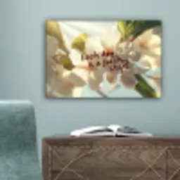 Bloesems - Zonlicht - Quote - Wit canvas 2cm klein -sfeer4