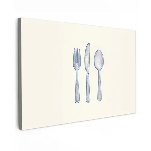 Blauw - Bestek - Lijn canvas 2cm klein -z3d