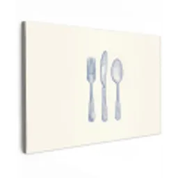 Blauw - Bestek - Lijn canvas 2cm klein -z3d