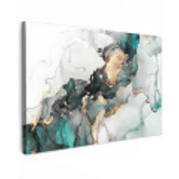 Blauw - Marmer - Goud canvas 2cm klein -z3d