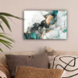 Blauw - Marmer - Goud canvas 2cm klein -sfeer1