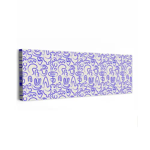 Blauw - Patroon - Abstract - Beige canvas 2cm klein 828 -z3d