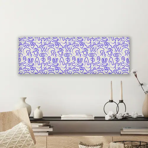 Blauw - Patroon - Abstract - Beige canvas 2cm klein 828 -sfeer6