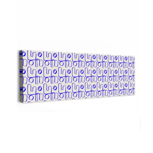 Blauw - Patroon - Beige - Abstract canvas 2cm klein 828 -z3d