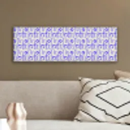 Blauw - Patroon - Beige - Abstract canvas 2cm klein 828 -sfeer3