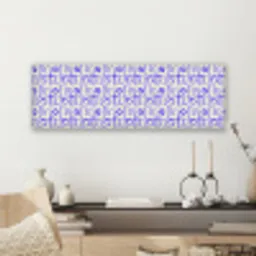 Blauw - Patroon - Beige - Abstract canvas 2cm klein 828 -sfeer6