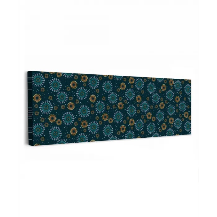 Blauw - Patroon - Retro canvas 2cm klein 828 -z3d