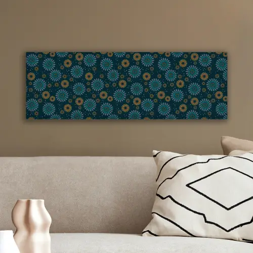 Blauw - Patroon - Retro canvas 2cm klein 828 -sfeer3