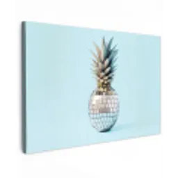 Blauw - Ananas - Disco - Discobal canvas 2cm klein -z3d