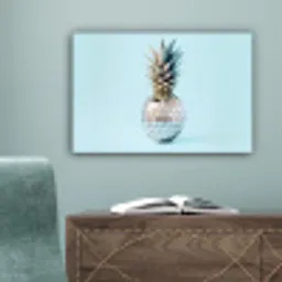 Blauw - Ananas - Disco - Discobal canvas 2cm klein -sfeer4
