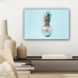 Blauw - Ananas - Disco - Discobal canvas 2cm klein -sfeer6