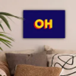 Blauw - Geel - OH - Schaduw canvas 2cm klein -sfeer1