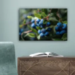 Blauwe bessen - Dauwdruppels - Natuurlijk licht canvas 2cm klein -sfeer4