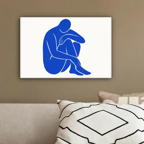Lichaam - Abstract - Blauw canvas 2cm klein -sfeer3