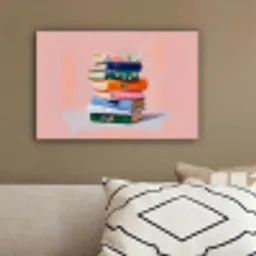 Boeken - Stapel - Kleurrijk canvas 2cm klein -sfeer3
