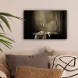 Strik - Beige - Witte - Wijn canvas 2cm klein -sfeer1