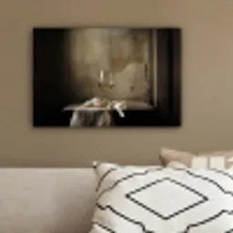Strik - Beige - Witte - Wijn canvas 2cm klein -sfeer3