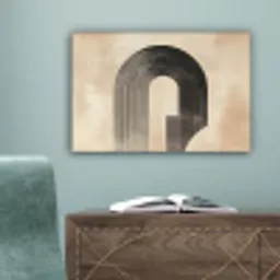 Boog -  Strepen - Minimalistisch - Zwart canvas 2cm klein -sfeer4