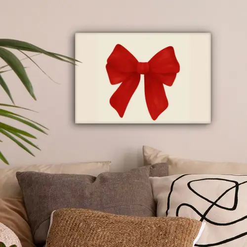Strik - Symmetrisch - Rood - Lint canvas 2cm klein -sfeer1