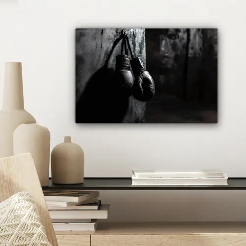 Bokshandschoenen - Muur - Duister - Zwart canvas 2cm klein -sfeer6