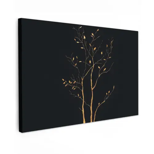 Takken - Blaadjes - Zwart canvas 2cm klein -z3d