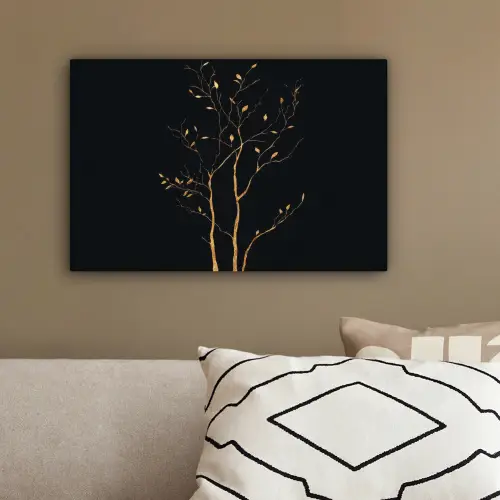 Takken - Blaadjes - Zwart canvas 2cm klein -sfeer3