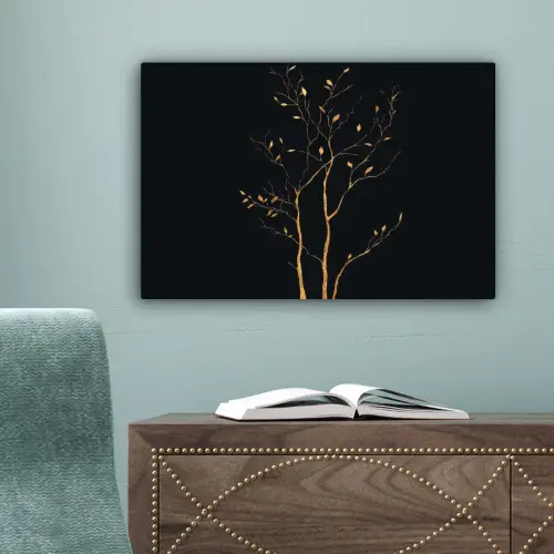 Takken - Blaadjes - Zwart canvas 2cm klein -sfeer4