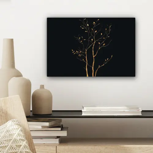 Takken - Blaadjes - Zwart canvas 2cm klein -sfeer6
