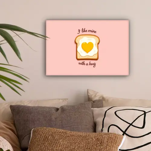 Brood - Illustratie - Quote - Roze canvas 2cm klein -sfeer1