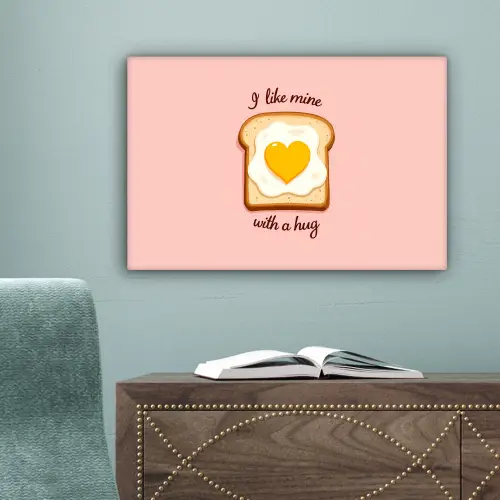 Brood - Illustratie - Quote - Roze canvas 2cm klein -sfeer4