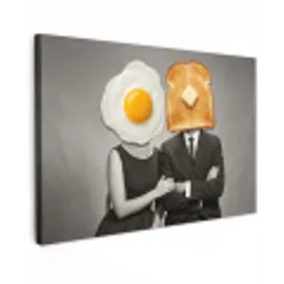 Ontbijt - Koppel - Ei - Brood canvas 2cm klein -z3d