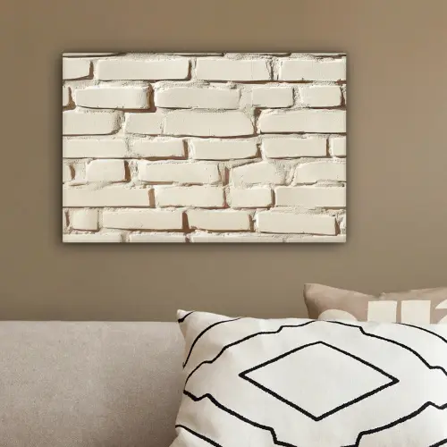 Bakstenen - Muur - Licht - Wit canvas 2cm klein -sfeer3