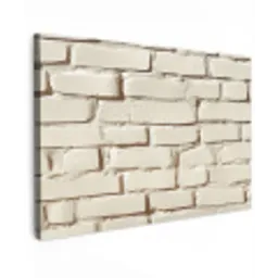 Bakstenen - Muur - Licht - Wit canvas 2cm klein -z3d