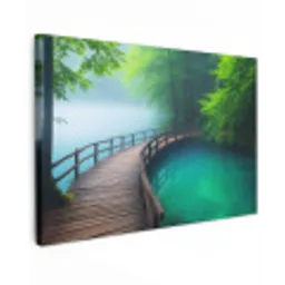 Brug - Water - Rivier - Bos canvas 2cm klein -z3d
