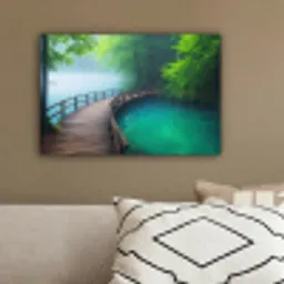 Brug - Water - Rivier - Bos canvas 2cm klein -sfeer3