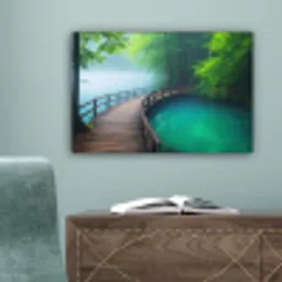 Brug - Water - Rivier - Bos canvas 2cm klein -sfeer4
