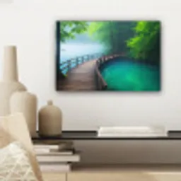Brug - Water - Rivier - Bos canvas 2cm klein -sfeer6