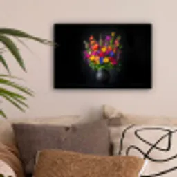 Felgekleurd - Bloemen - Vaas canvas 2cm klein -sfeer1